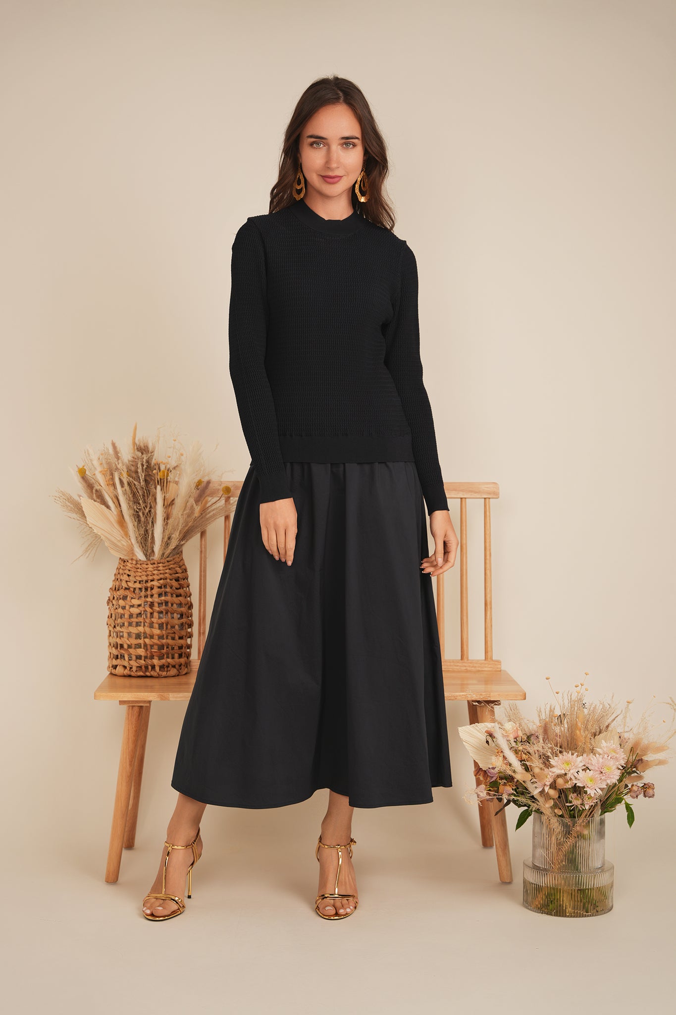 Robe ample en coton au crochet - Main Image