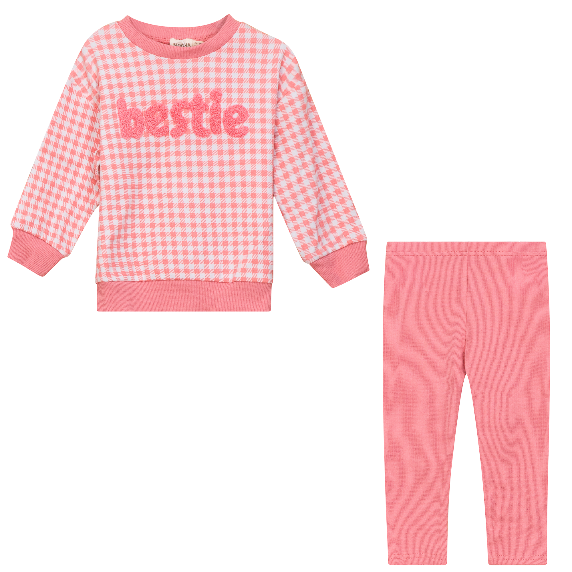 Checkered Mini Bestie 2Pc Set in Pink White by Mocha