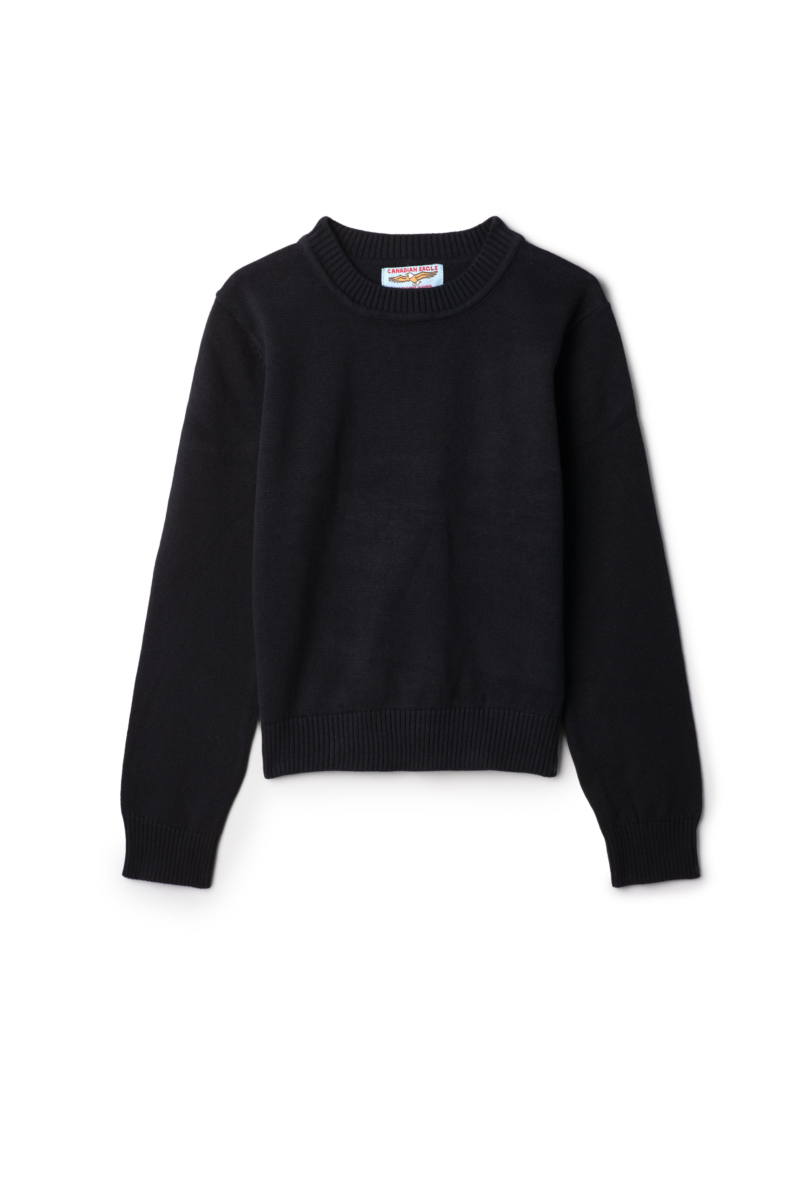 Basic Knit Crewneck Sweater in Dark Navy by Canadian Eagle