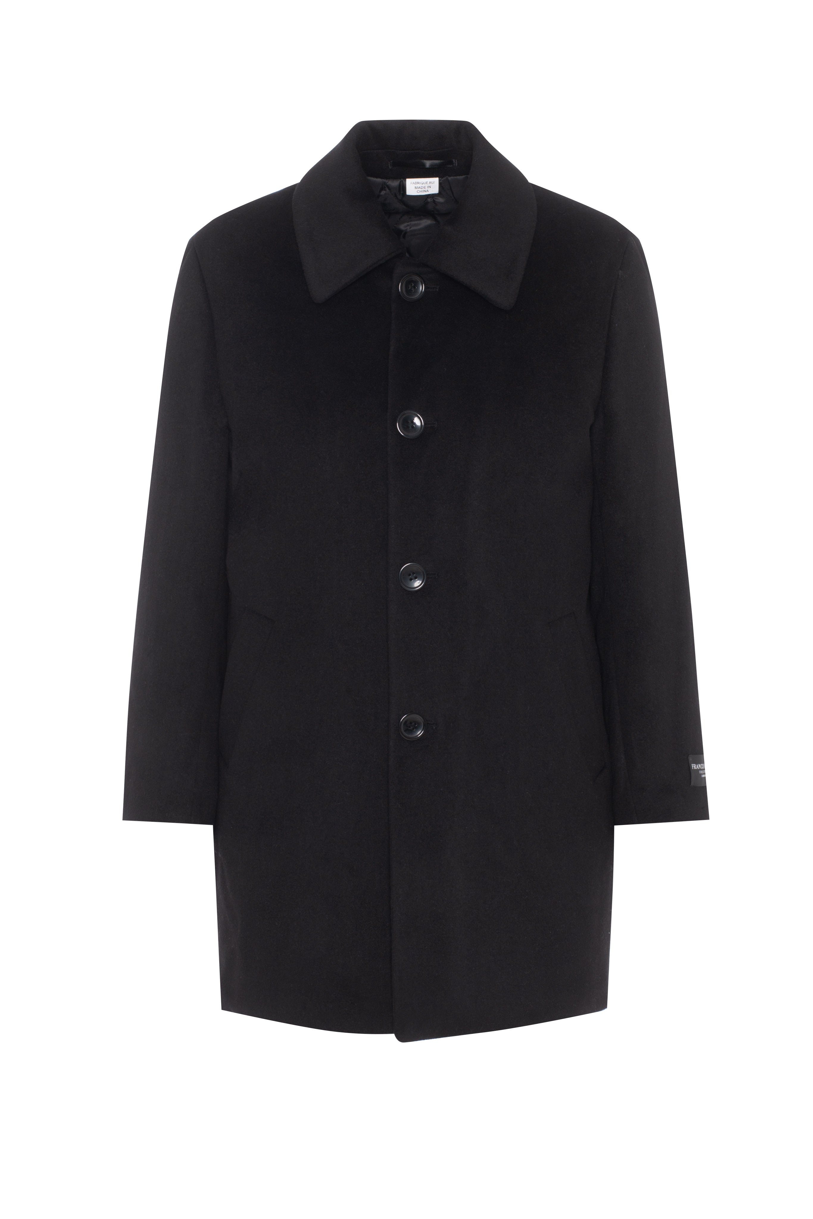 Long Wool Blend Coat in Charcoal by Franco Palino