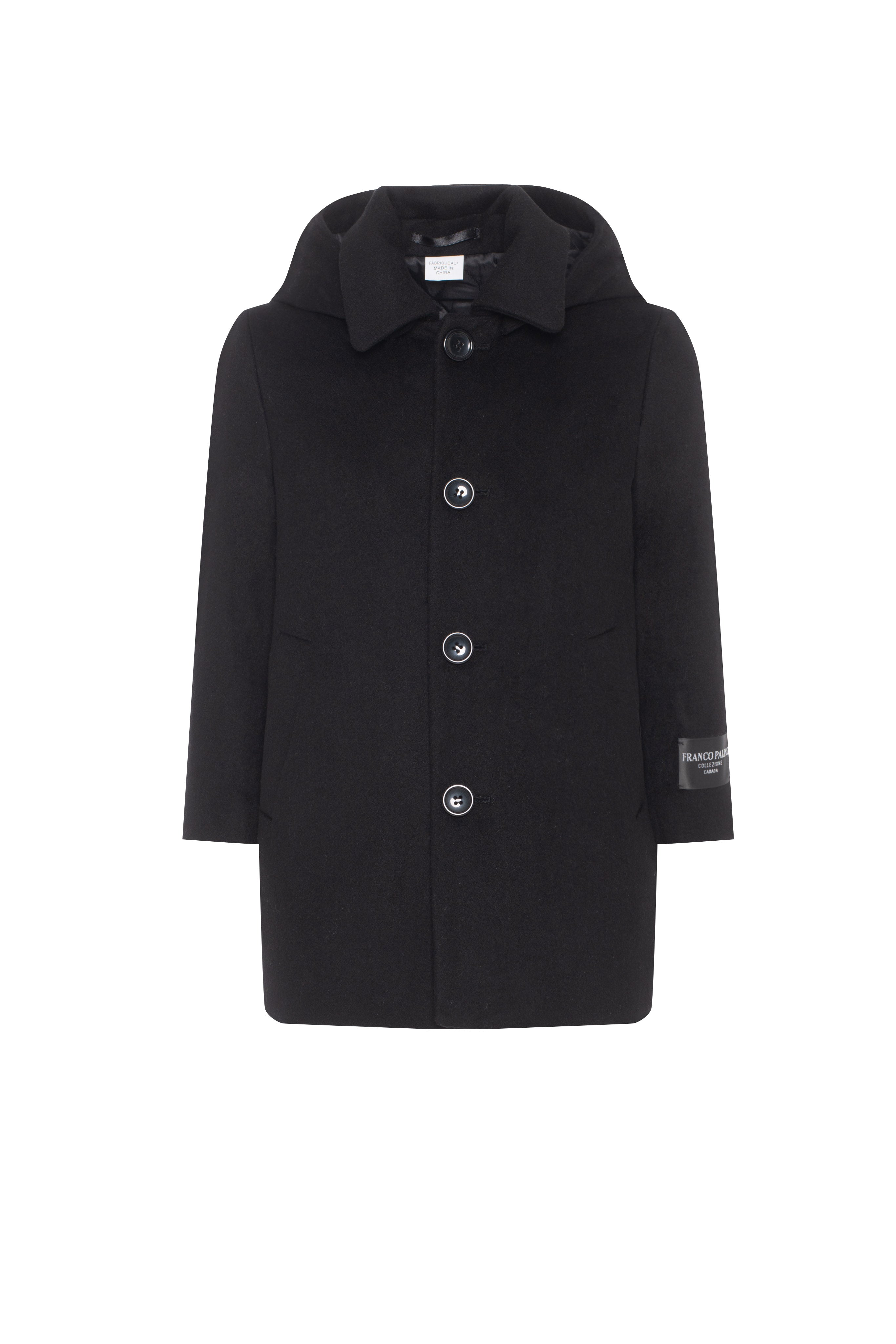 Long Wool Blend Coat in Black by Franco Palino