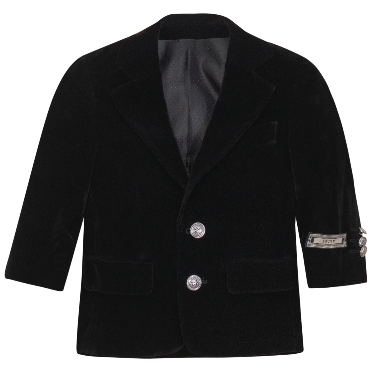 Woven Velvet Jacket in Black by Louis V