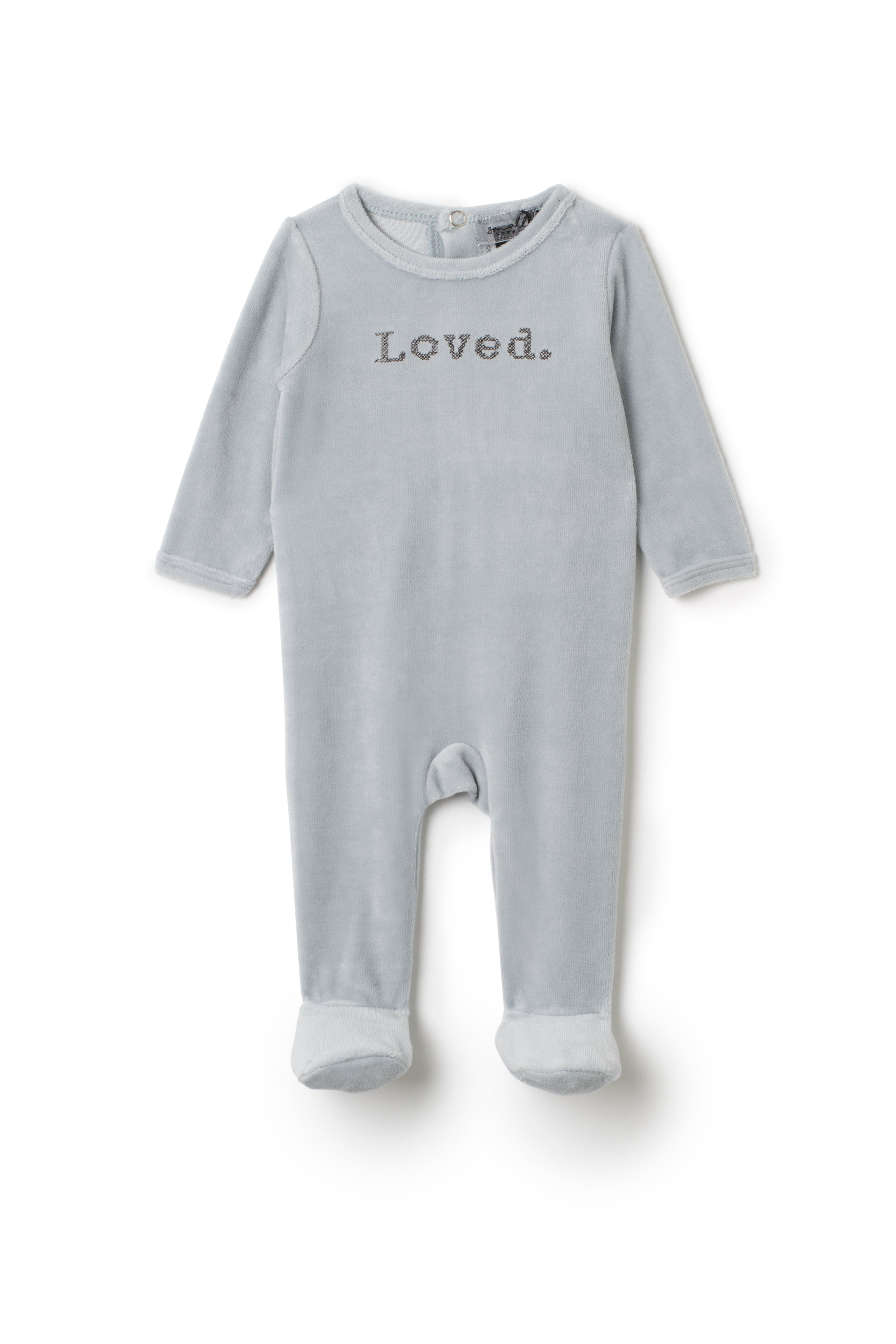 Loved Embroidered Onesie in Blue by Small Moments