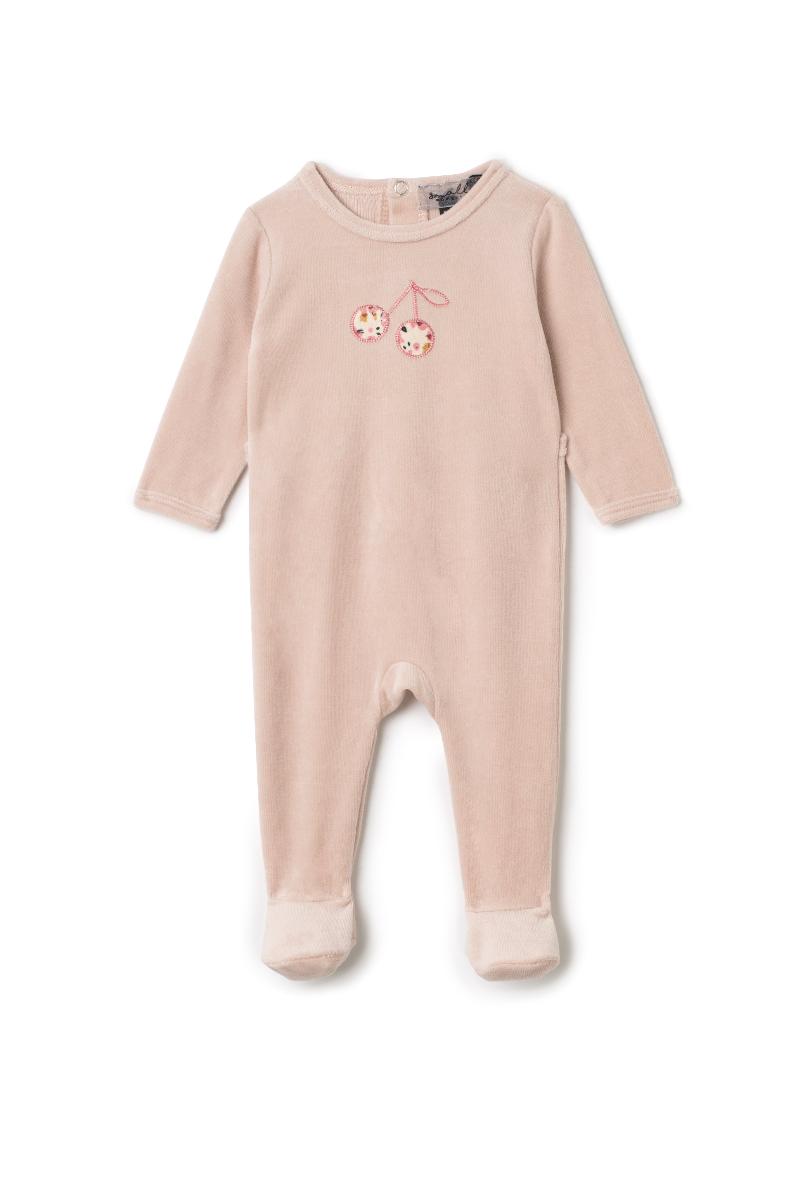 Cherry Embroidered Onesie in Soft Pink by Small Moments