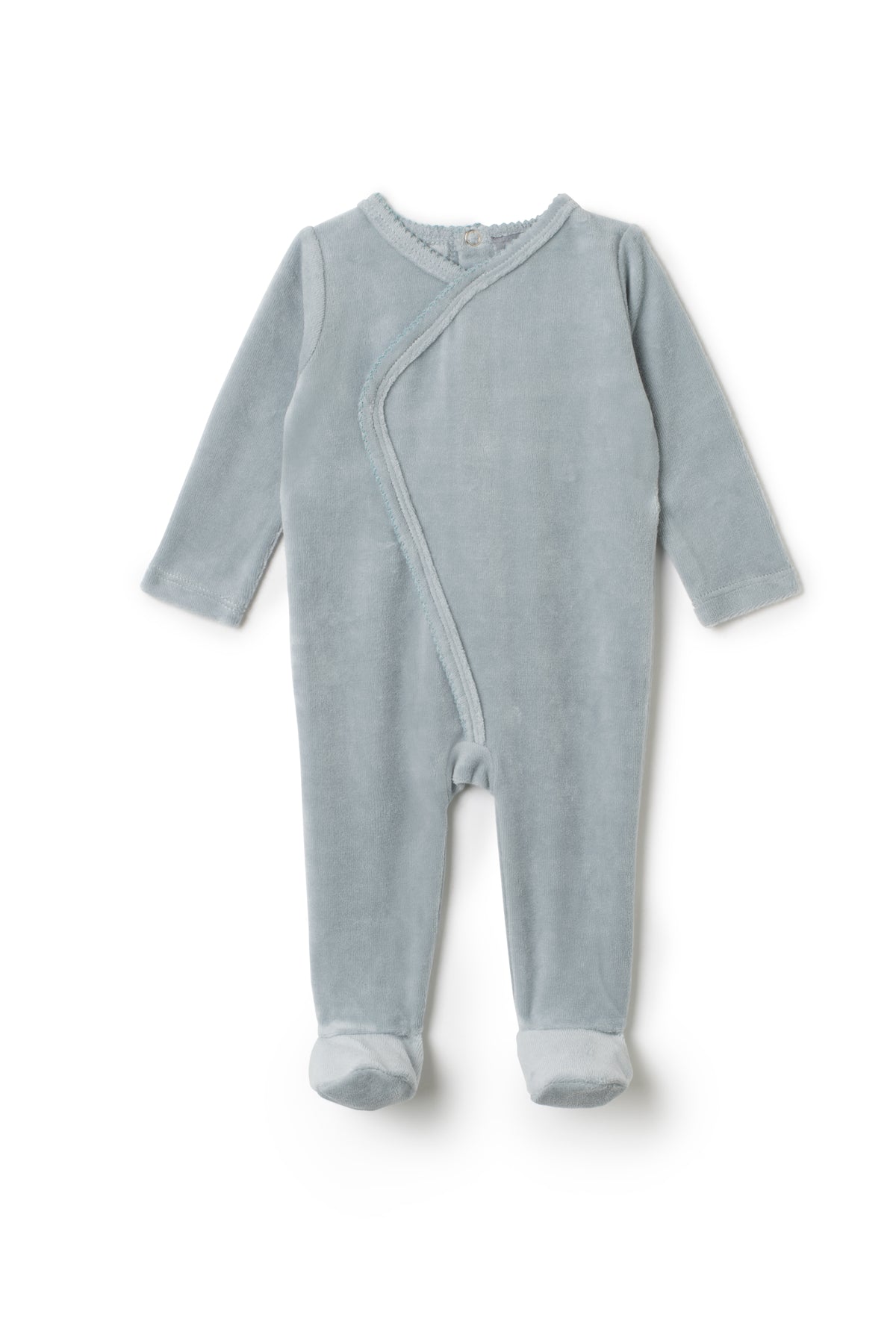 Wrap Stretchie Layette in Stone Blue by Small Moments