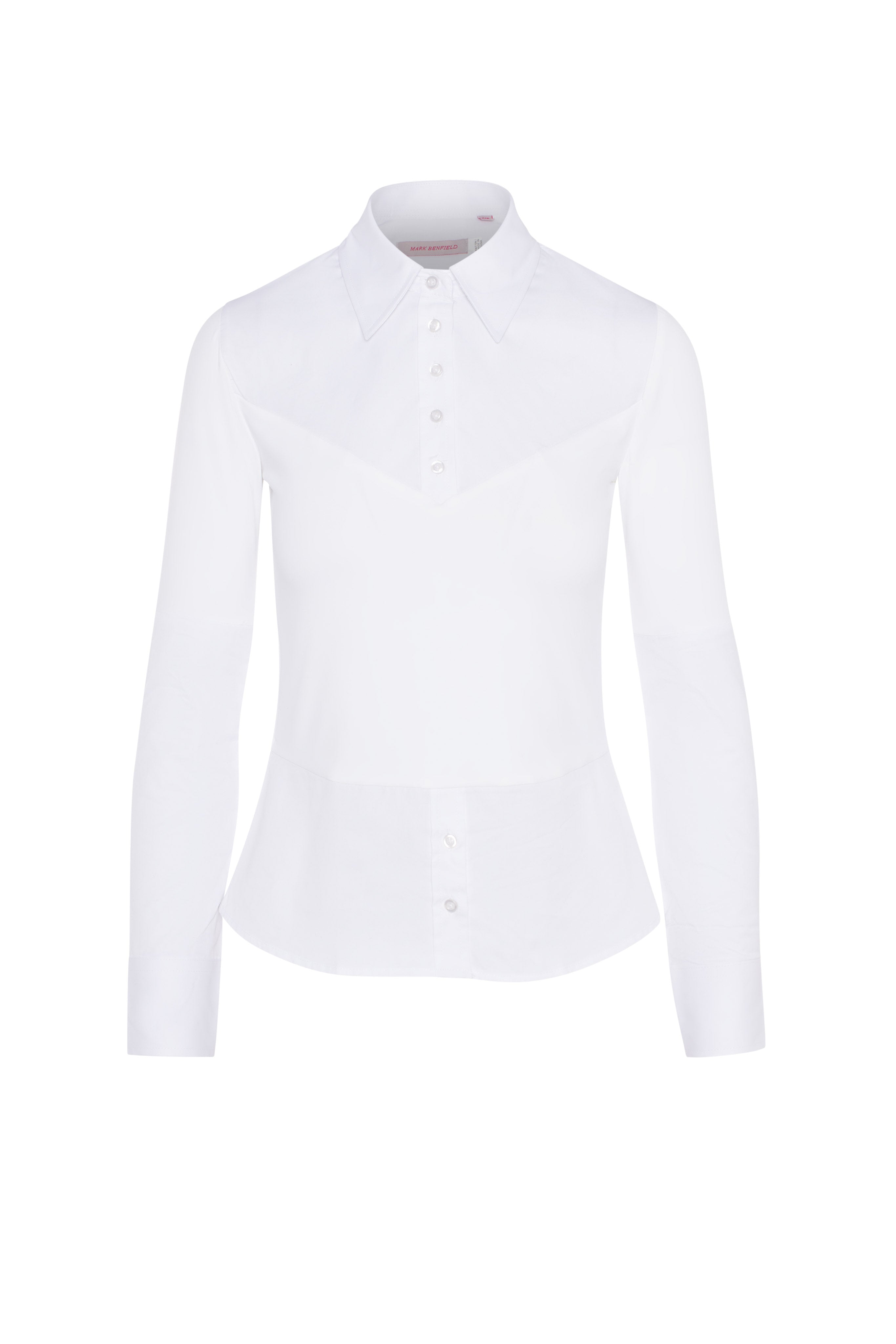 Long Sleeves Blouse in White - 88-1 by Mark Benfield
