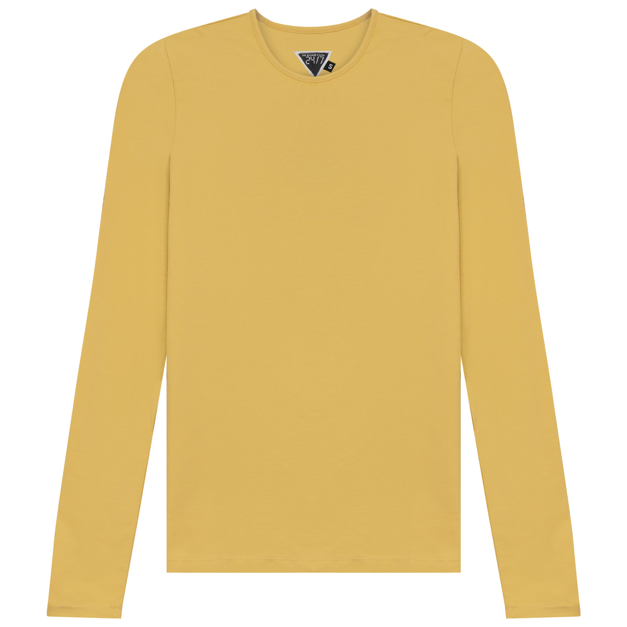Long Sleeves Crewneck T-Shirt in Mustard by 24/7