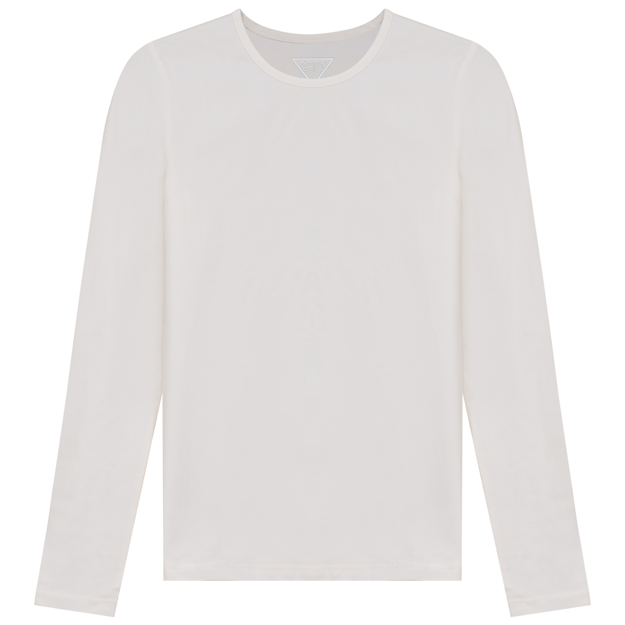 Long Sleeves Crewneck T-Shirt in Off White by 24/7