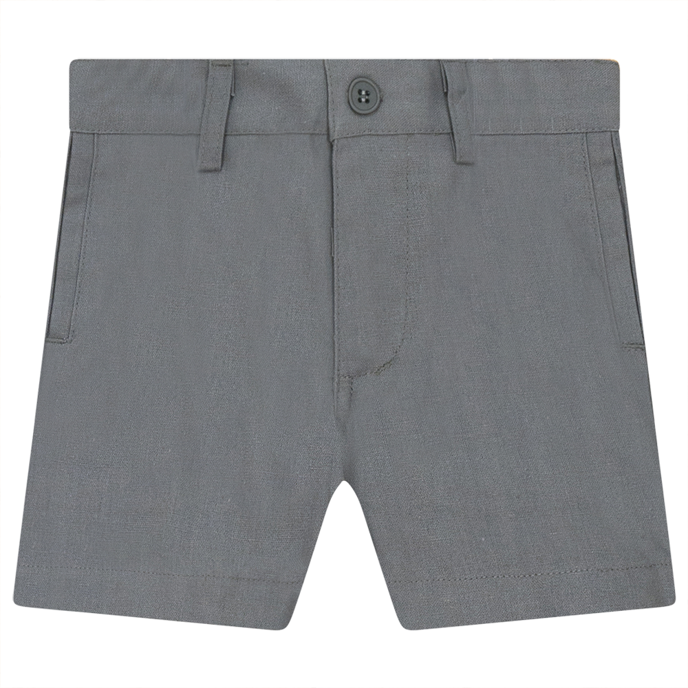 Linen Shorts in Grey by Noir by Mocha Noir