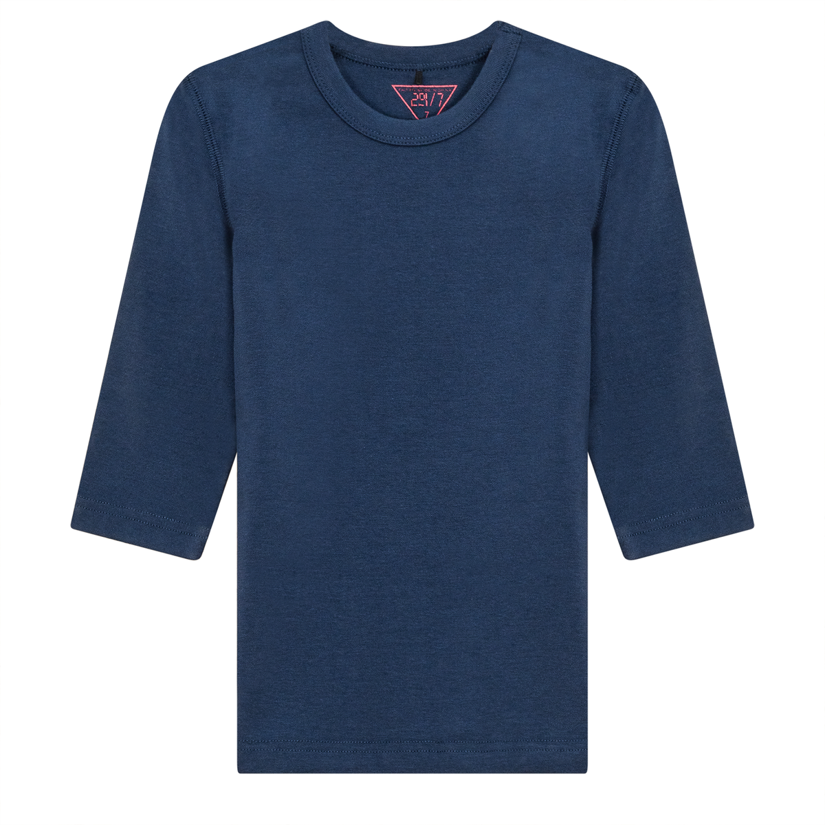 Ribbed 3/4 Sleeves T-Shirt in Dark Denim by 24-Jul