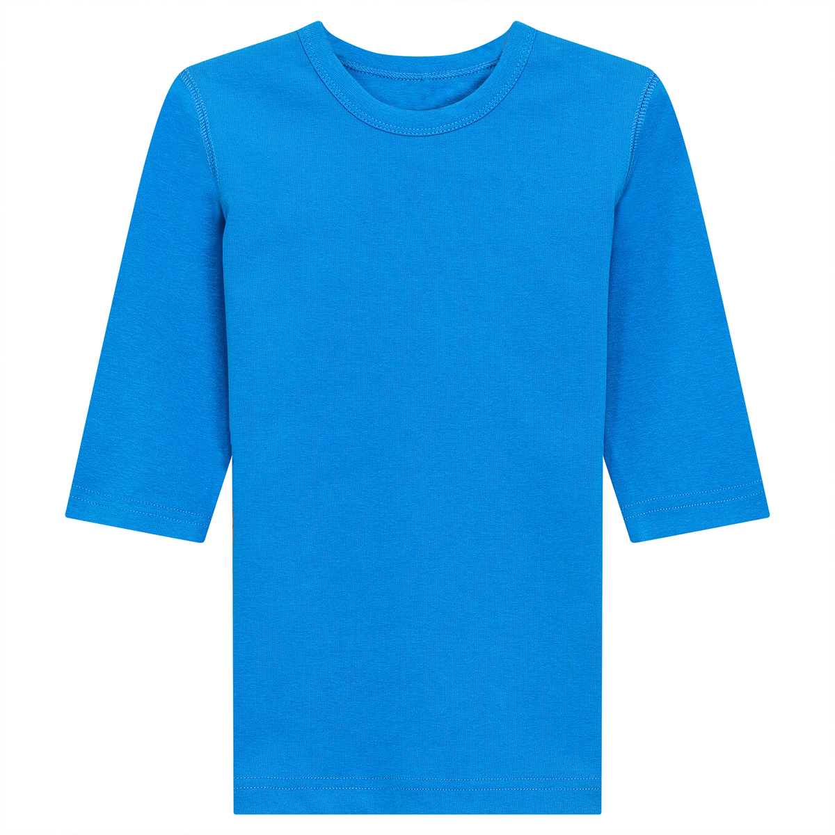 Ribbed 3/4 Sleeves T-Shirt in Hawaiian Ocean by 24-Jul
