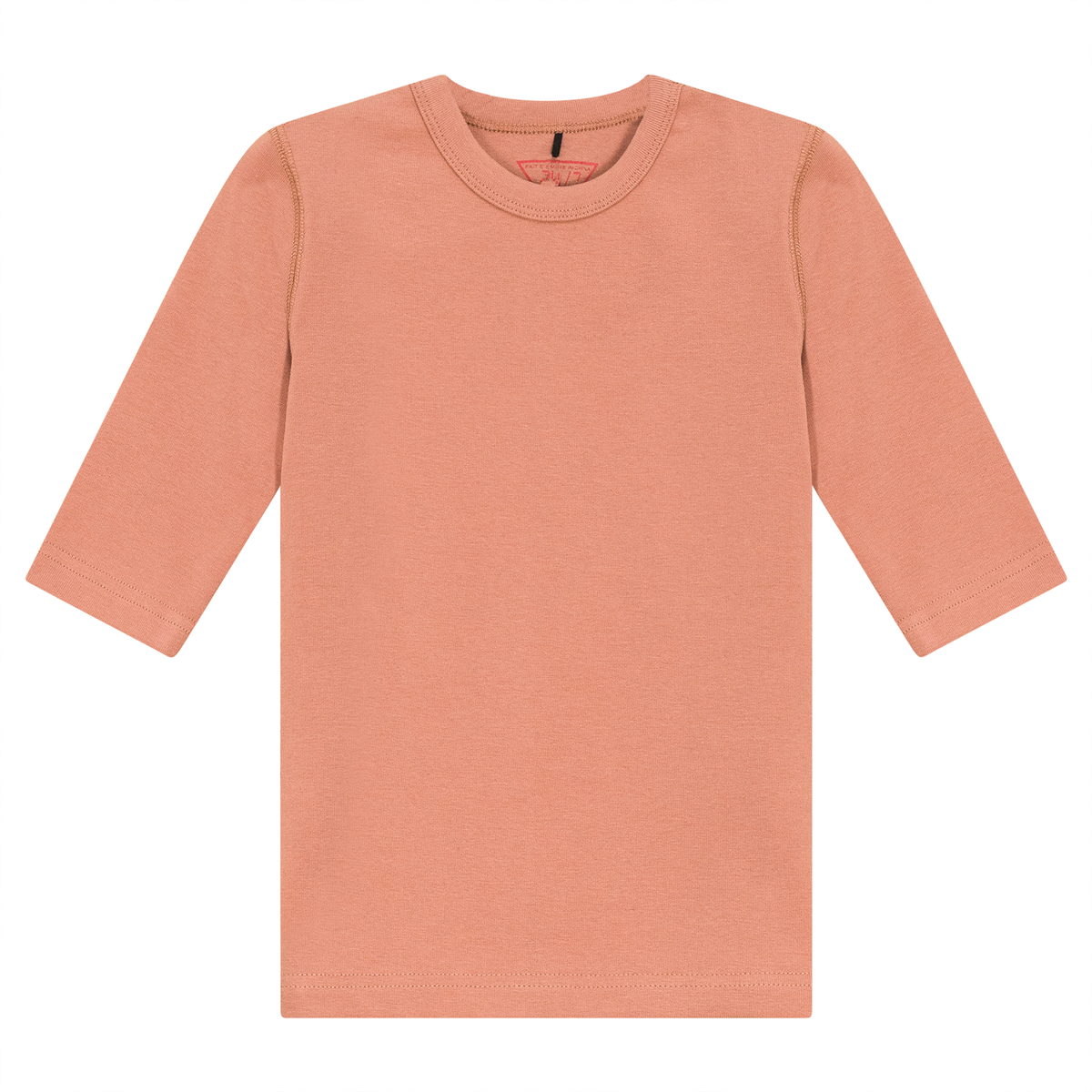 Ribbed 3/4 Sleeves T-Shirt in Misty Rose by 24-Jul