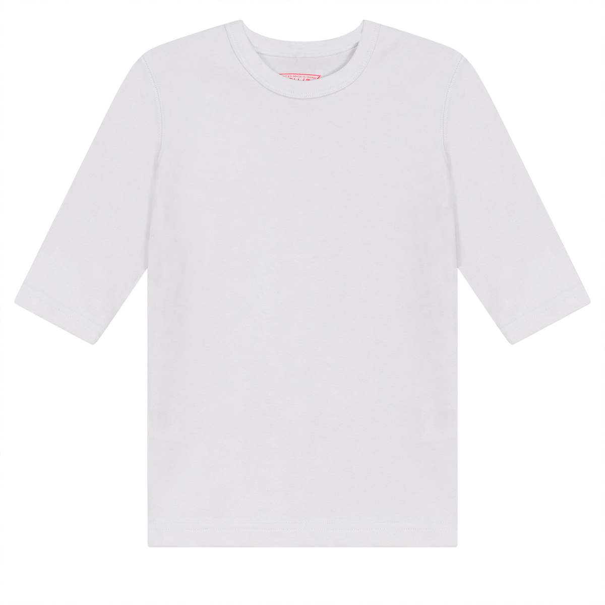Ribbed 3/4 Sleeves T-Shirt in White by 24-Jul