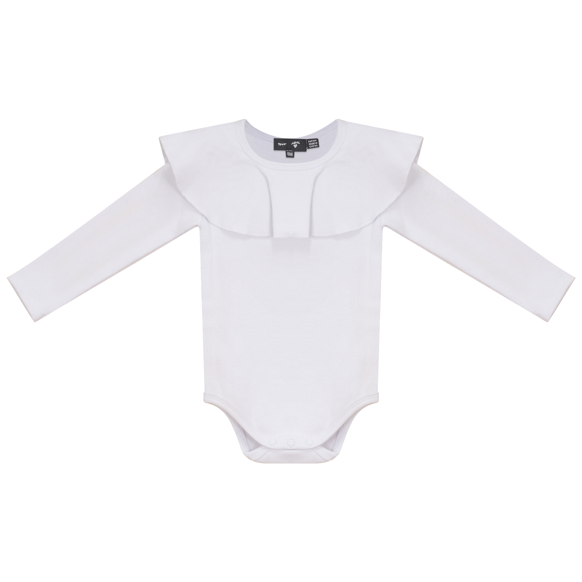 Ruffle Ribbed Bubble in White by Peek a boo