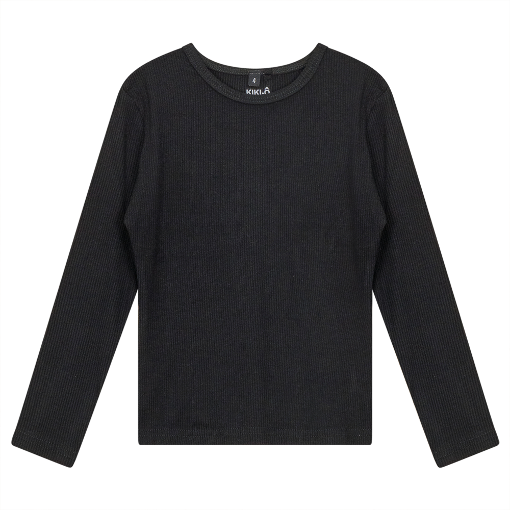 Thin Rib Shell Shirt in Black by Kiki-O
