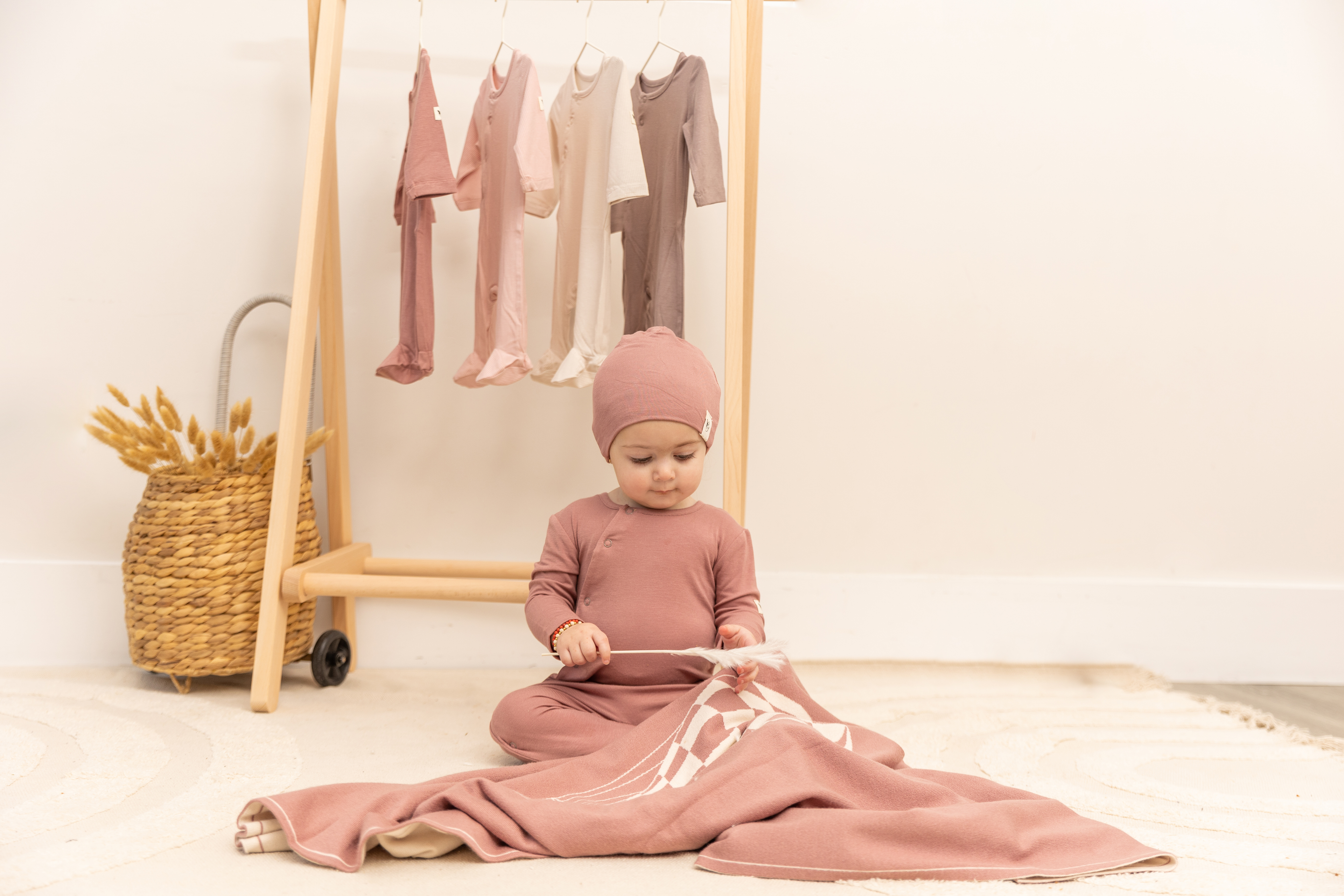 Snap Down Onesie in Mink by Bebe Bella