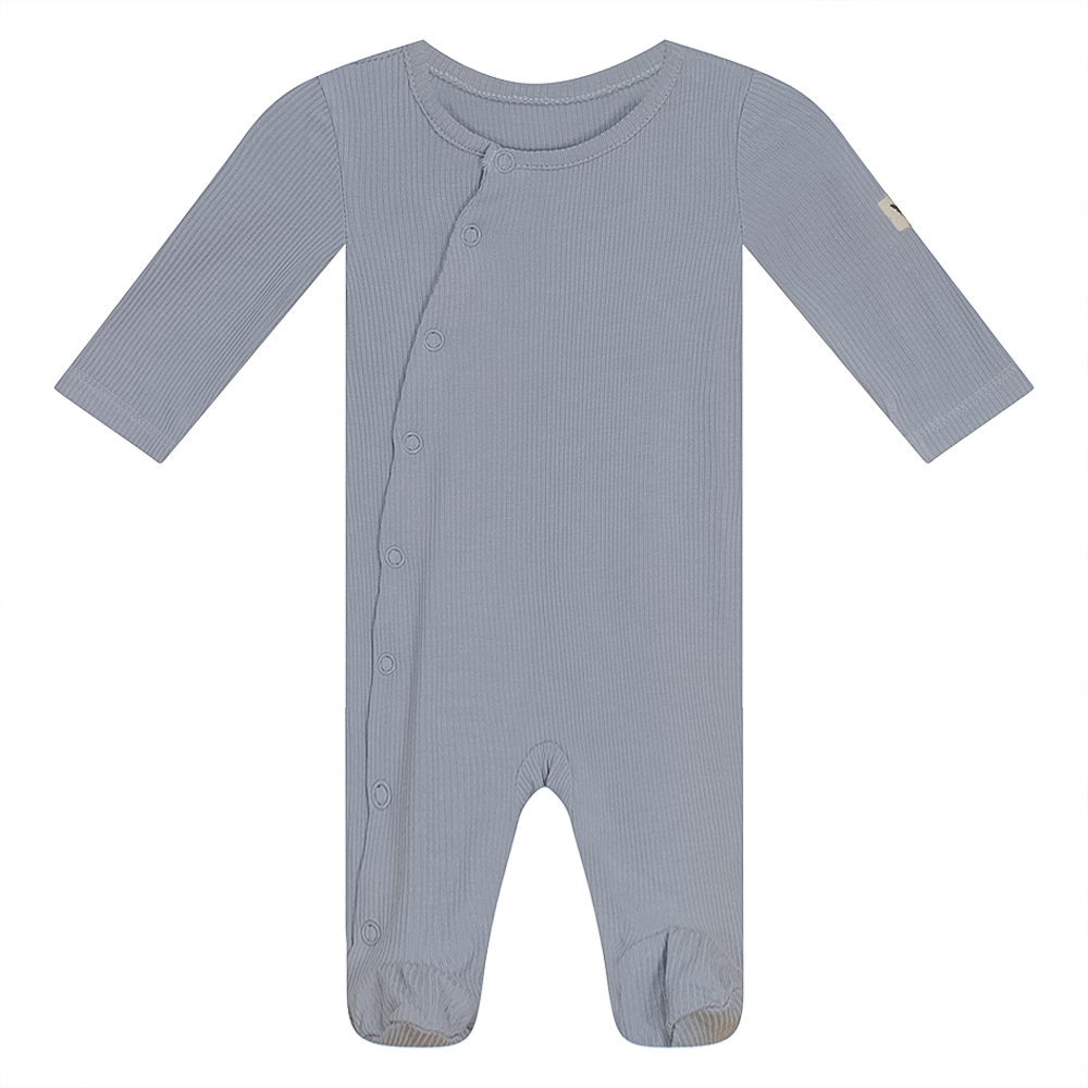 Rib Onesie in Blue by Bebe Bella
