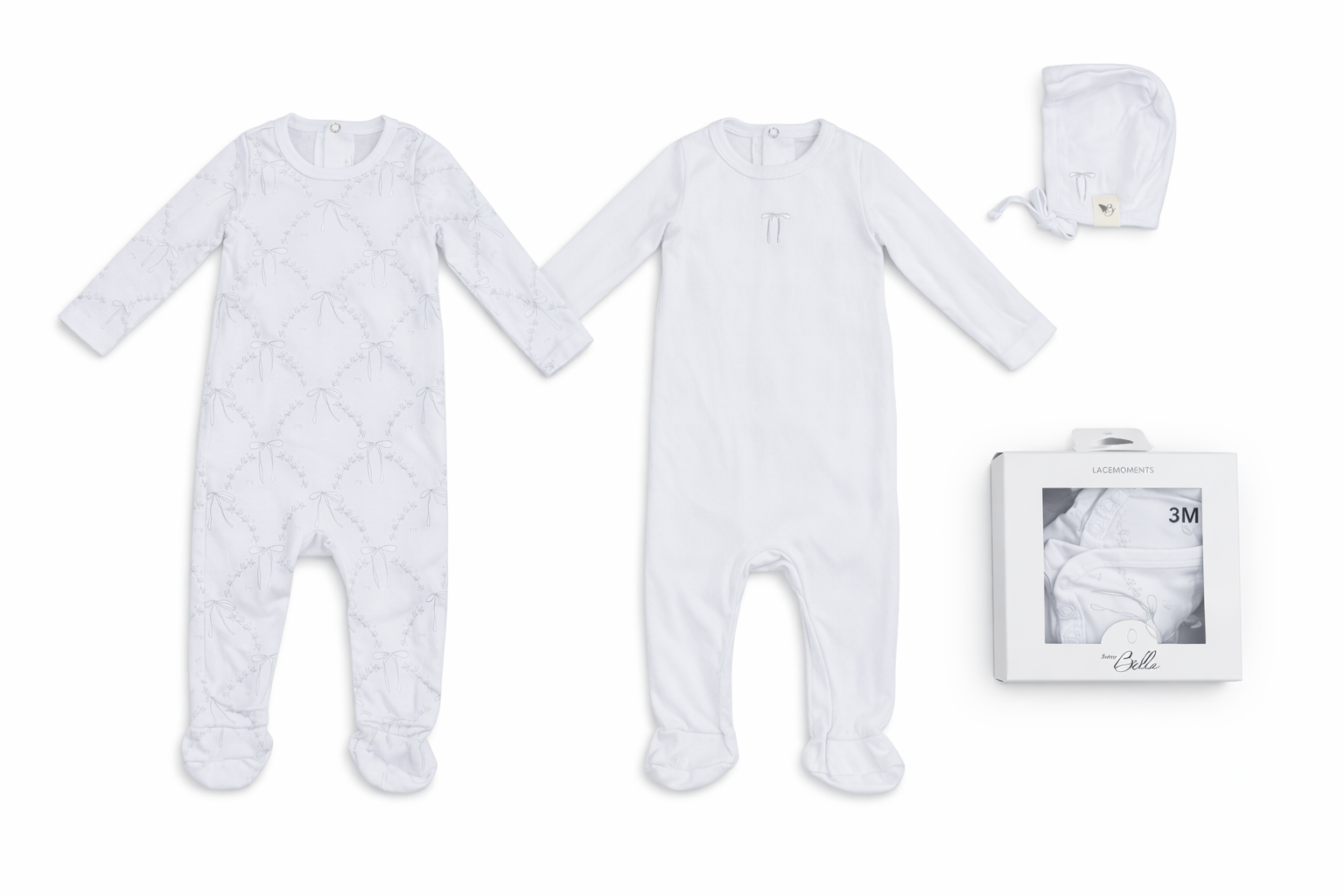 Pointelle Strechy Pack in White by Bebe Bella