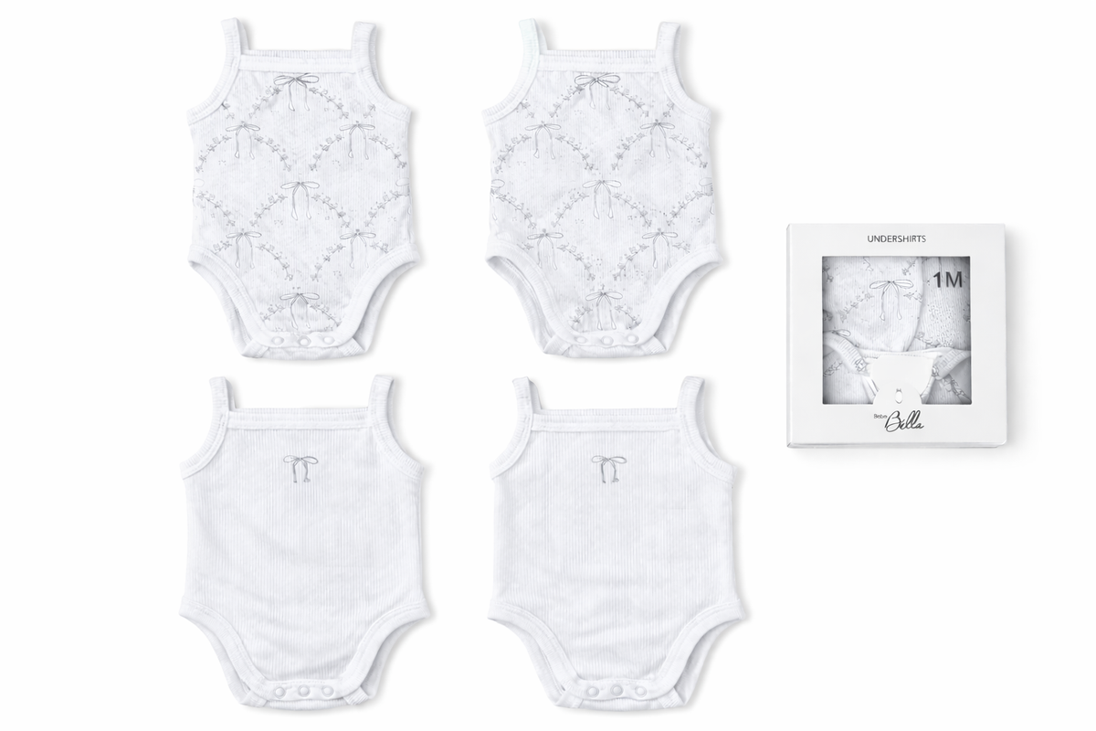 Rib Bow Undershirts Pack in by Bebe Bella