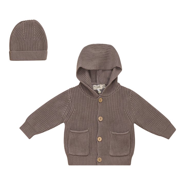 Hoodie Knit Jacket With Hat Mink Baby Set by {{ product_vemdor}}