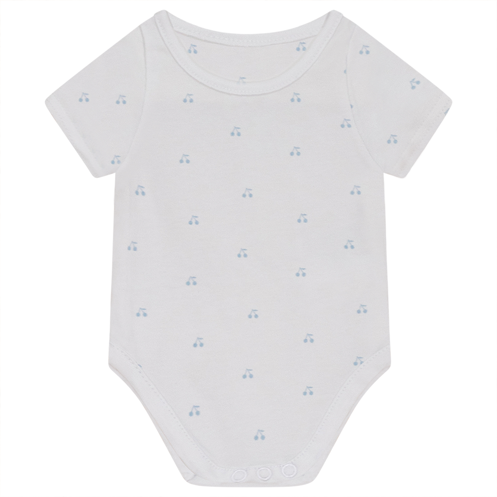 Cherry Print Undershirt Pure White Blue Baby Set by {{ product_vemdor}}