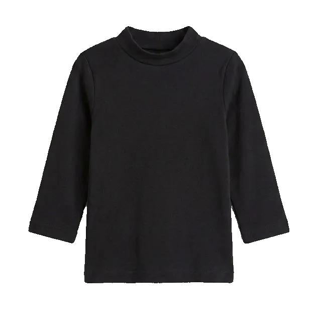 Mock Neck Top in Black by My Basics