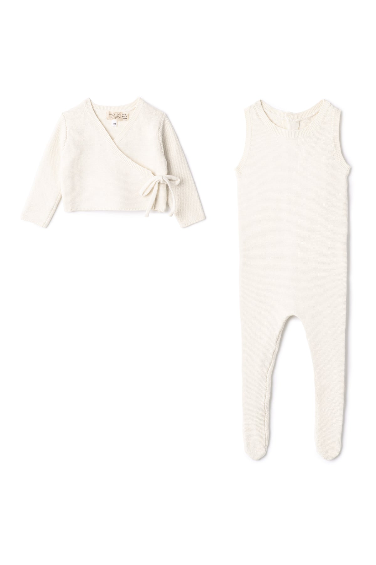Onesie Cardigan Set in Cream by Bebe Bella