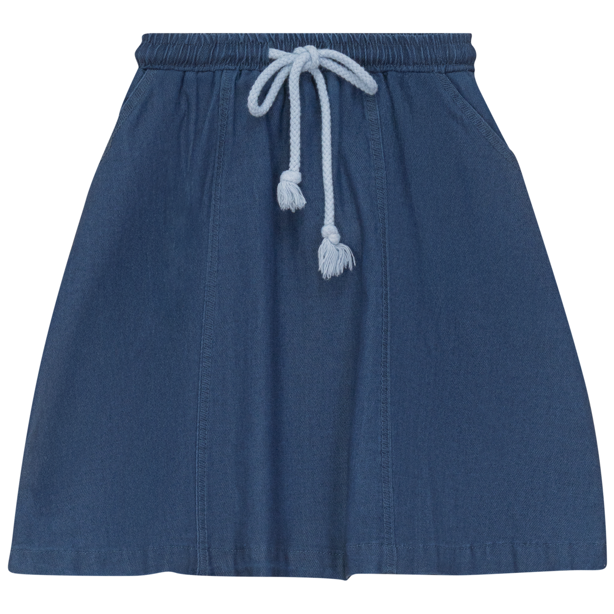 Denim Panel Skirt in Dark Denim by So What