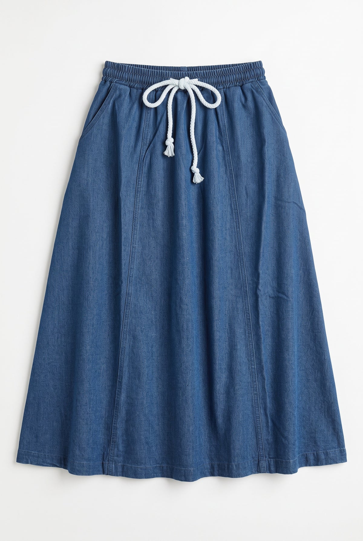 Midi Denim Panel Skirt