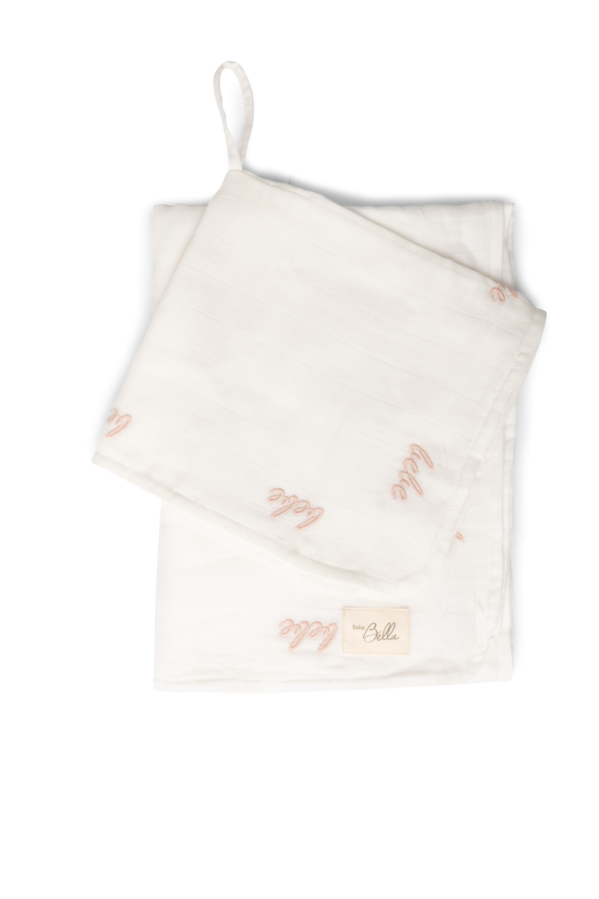 Embroidered Swaddle and Lovey Set in Off White Light Maple One Size by Bebe Bella