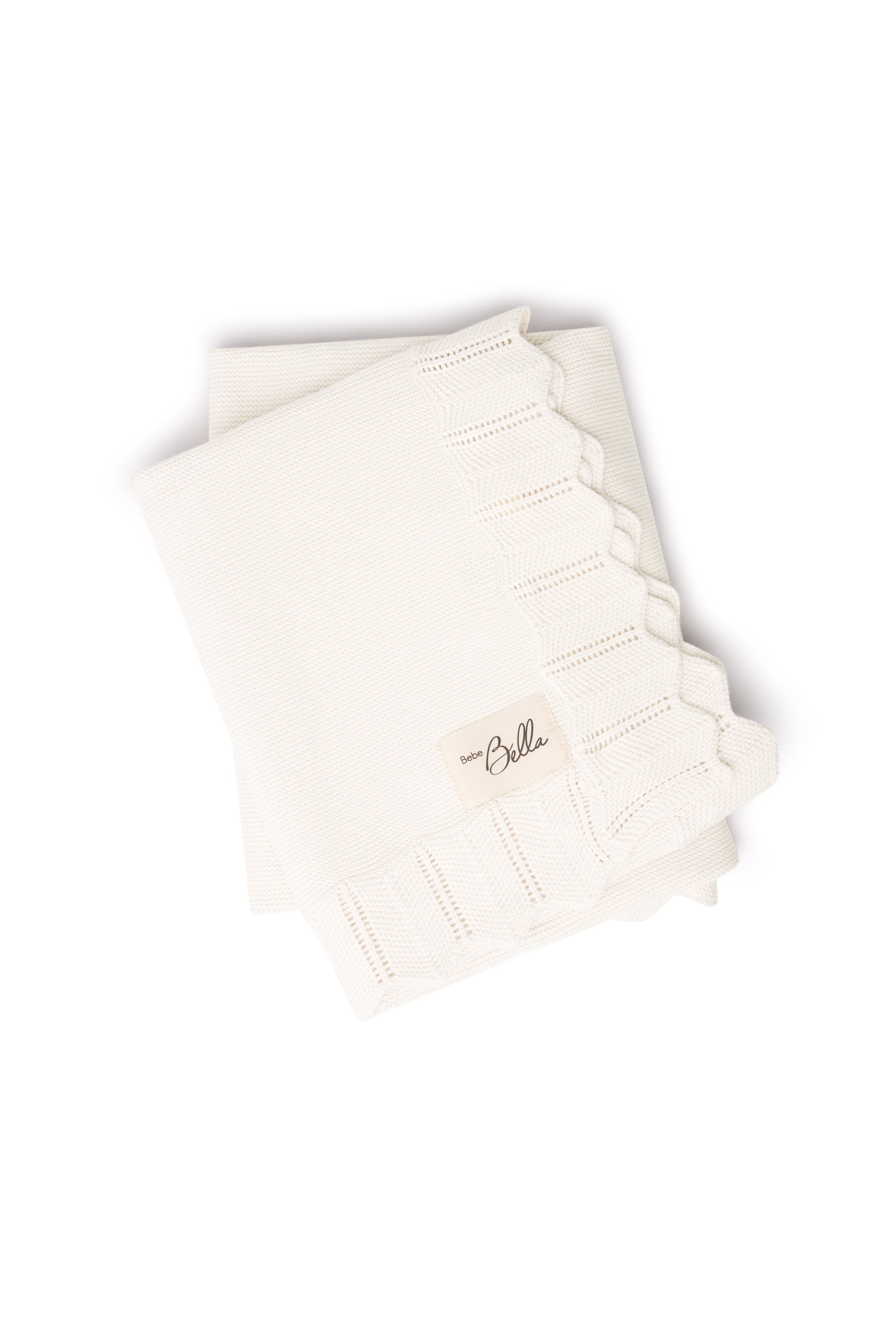 Knit Pointelle Blanket in Cream One Size by Bebe Bella