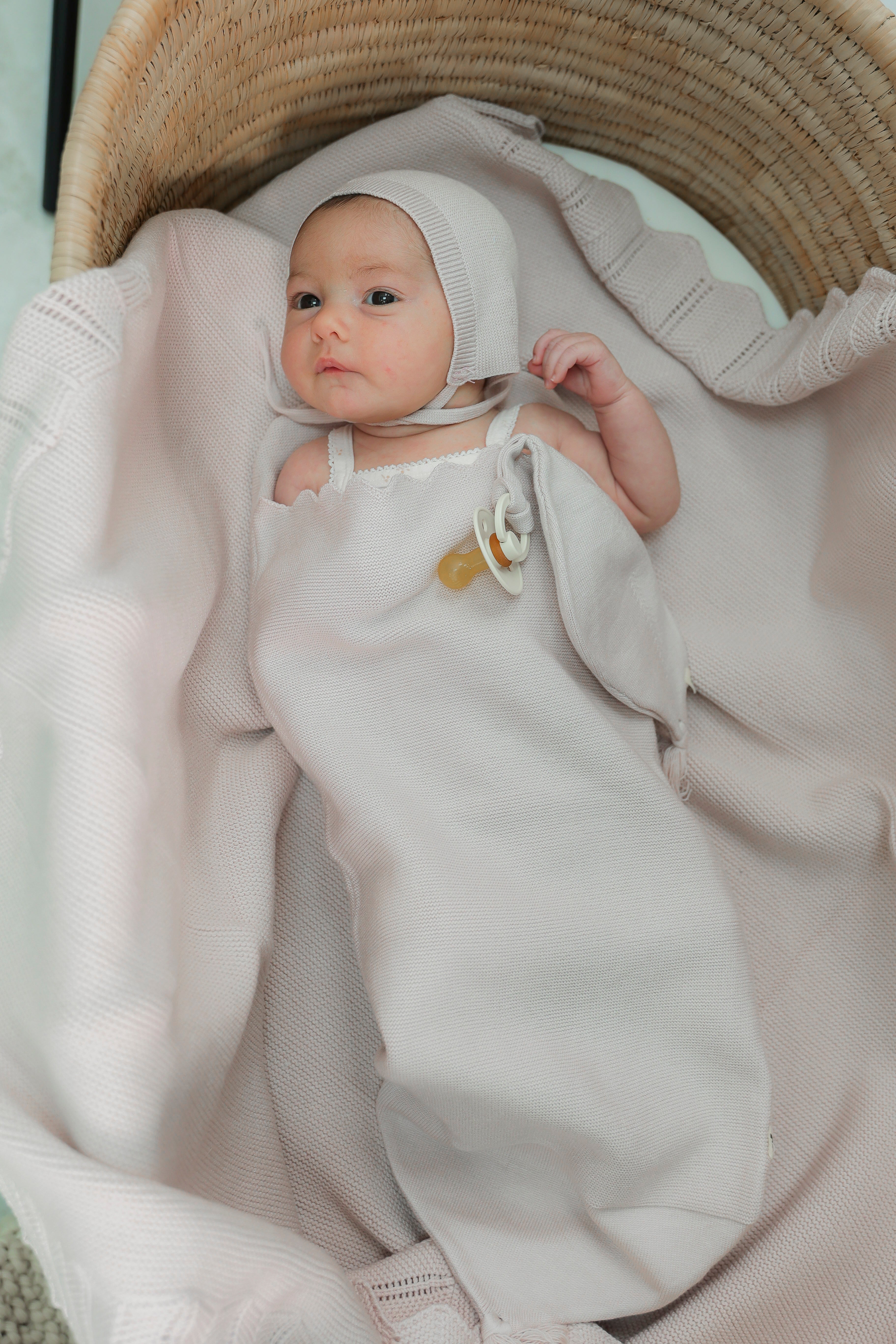 Knit Pointelle Blanket in by Bebe Bella