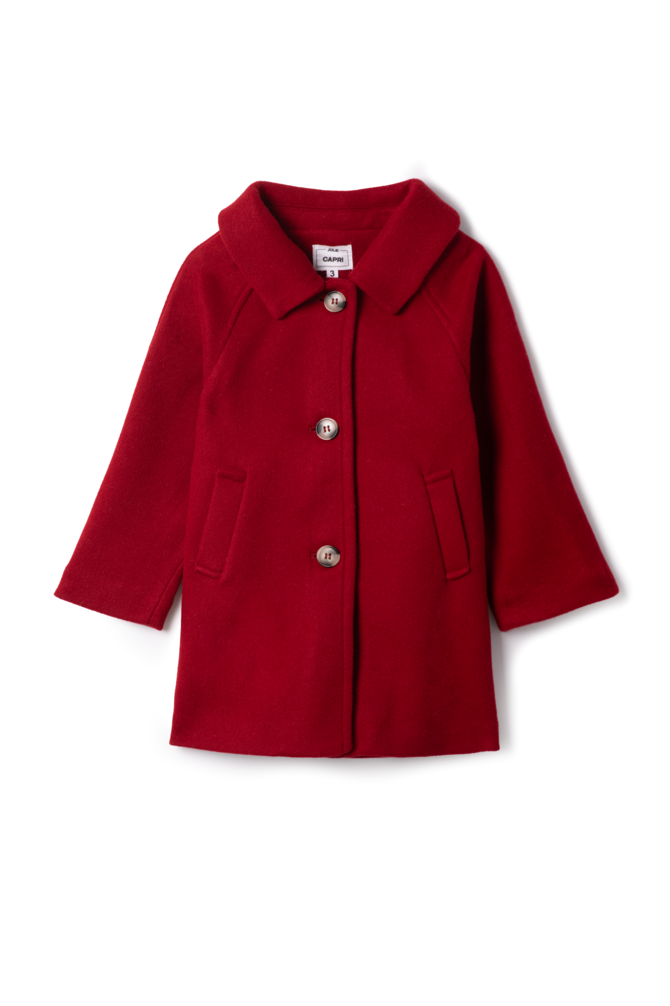 Wool Coat in Cranberry Mix by Jolie Capri