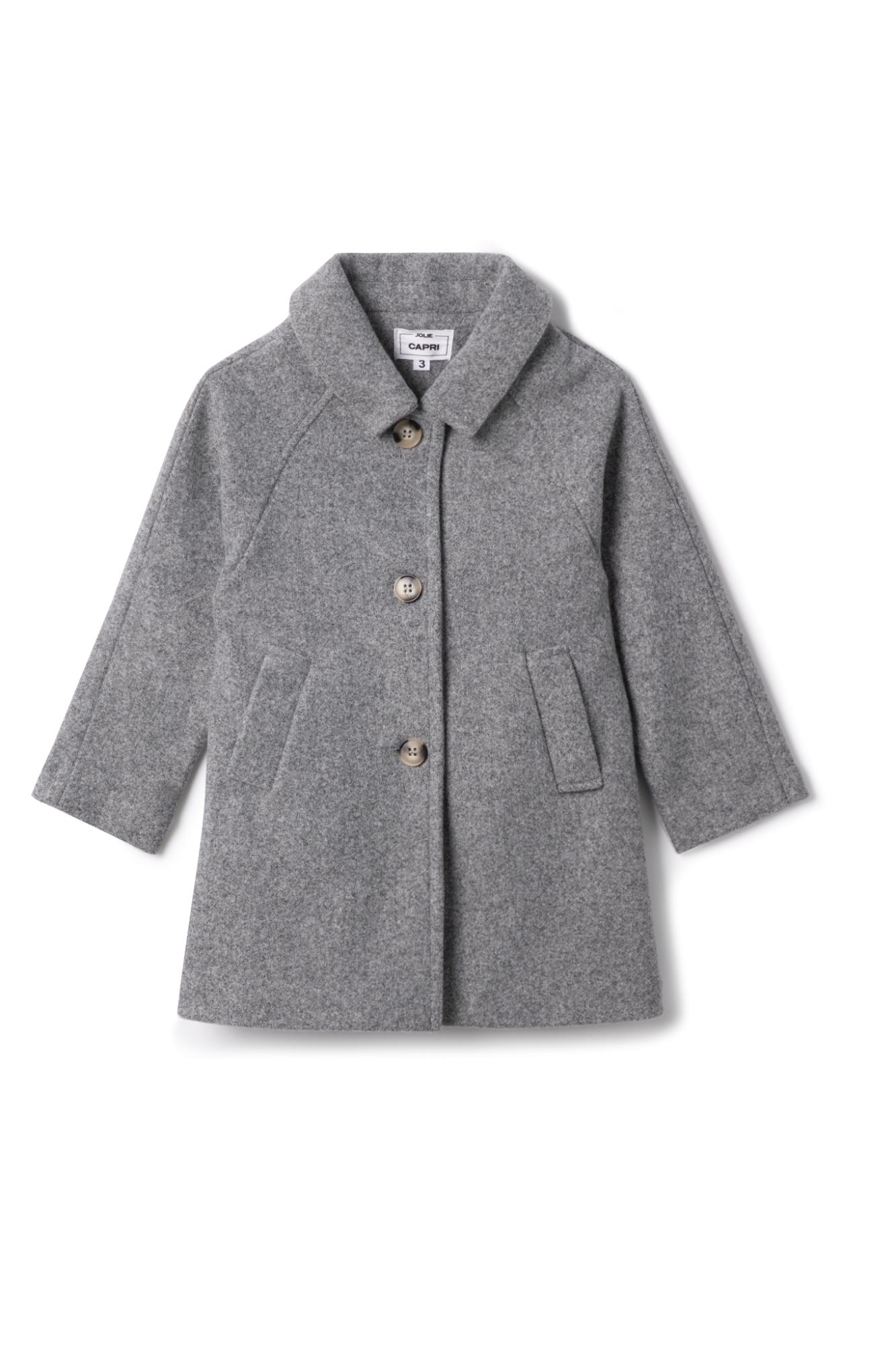 Wool Coat in Dove Grey mix by Jolie Capri