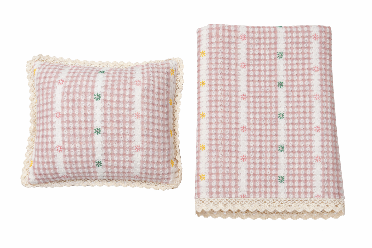 Knit Blanket Pillow Set in Misty Rose One Size by Bebe Bella