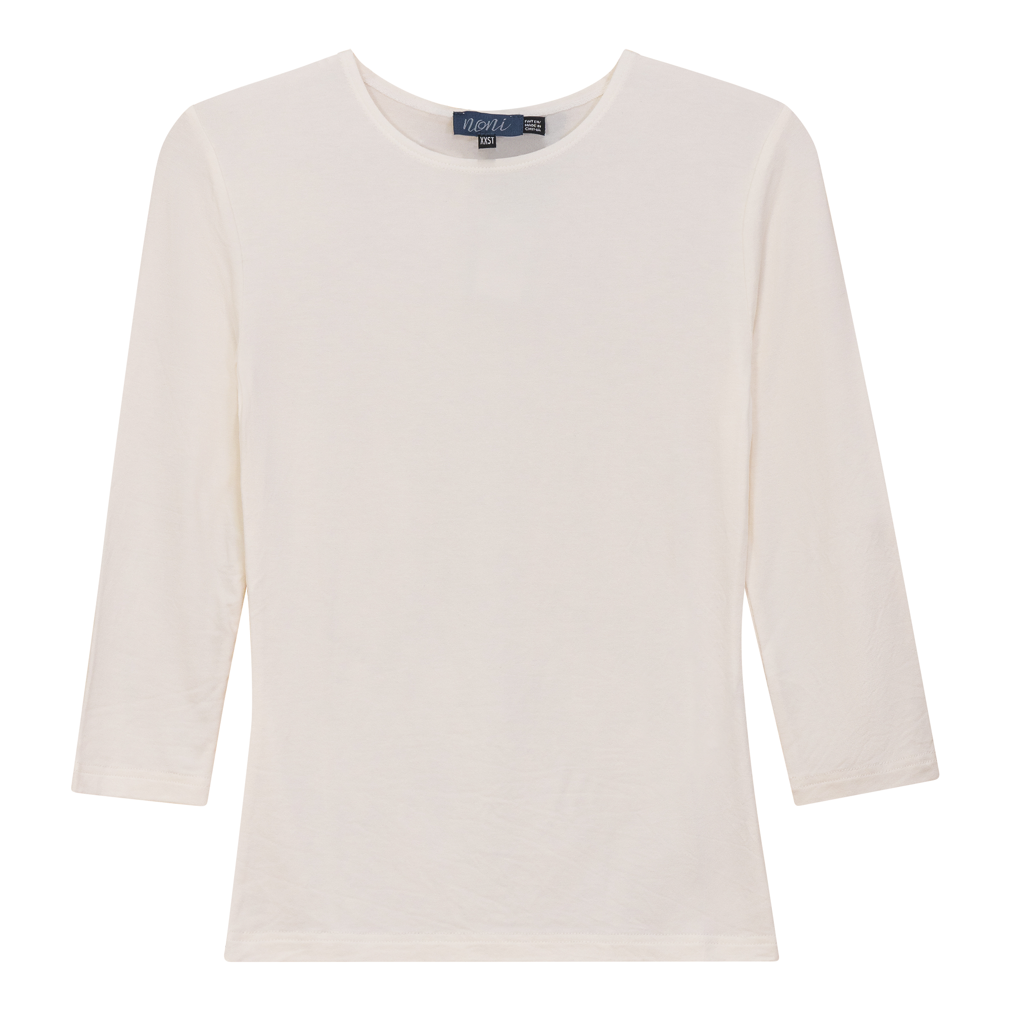 Shell Top With 3/4 Sleeves in Off White by Noni