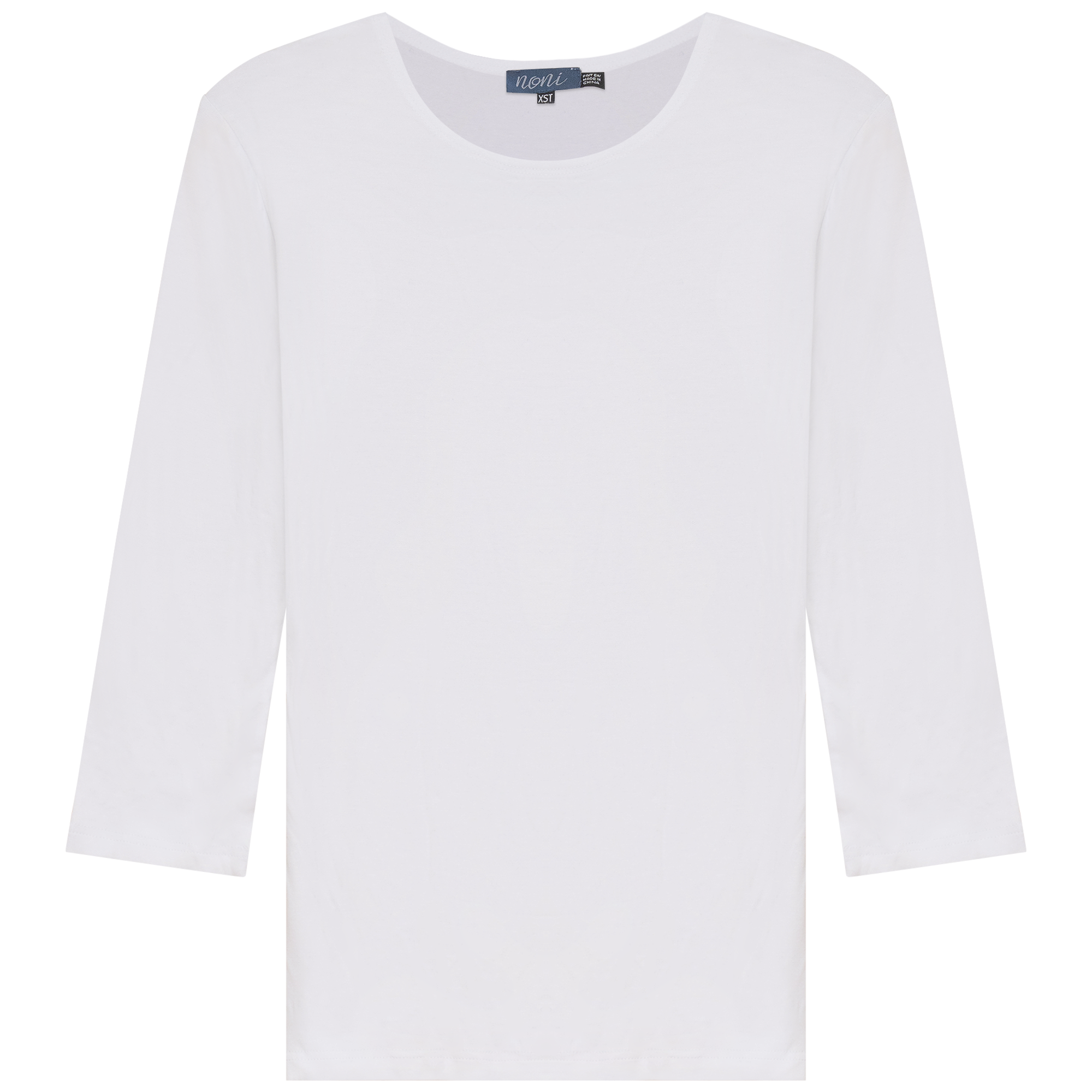 Shell Top With 3/4 Sleeves in White by Noni