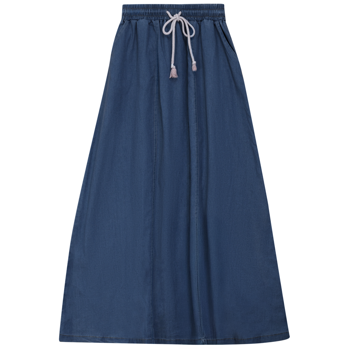Denim Outstitch Skirt in Dark Denim by Unclear