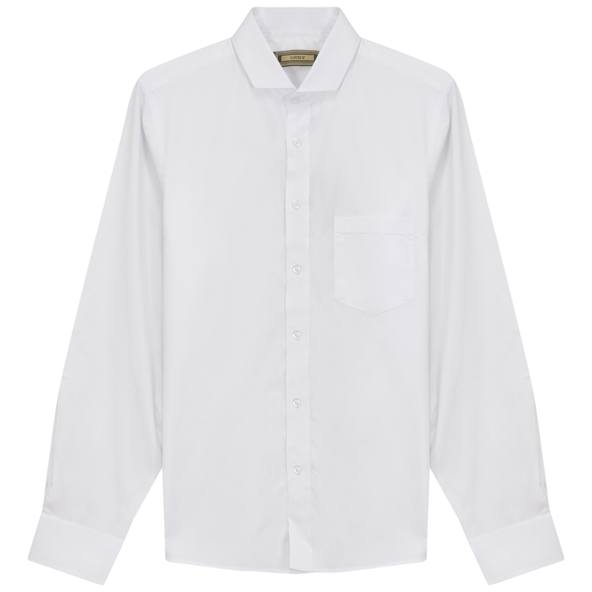 Long Sleeve Shirt With Collar in White - 8701 by Louis V