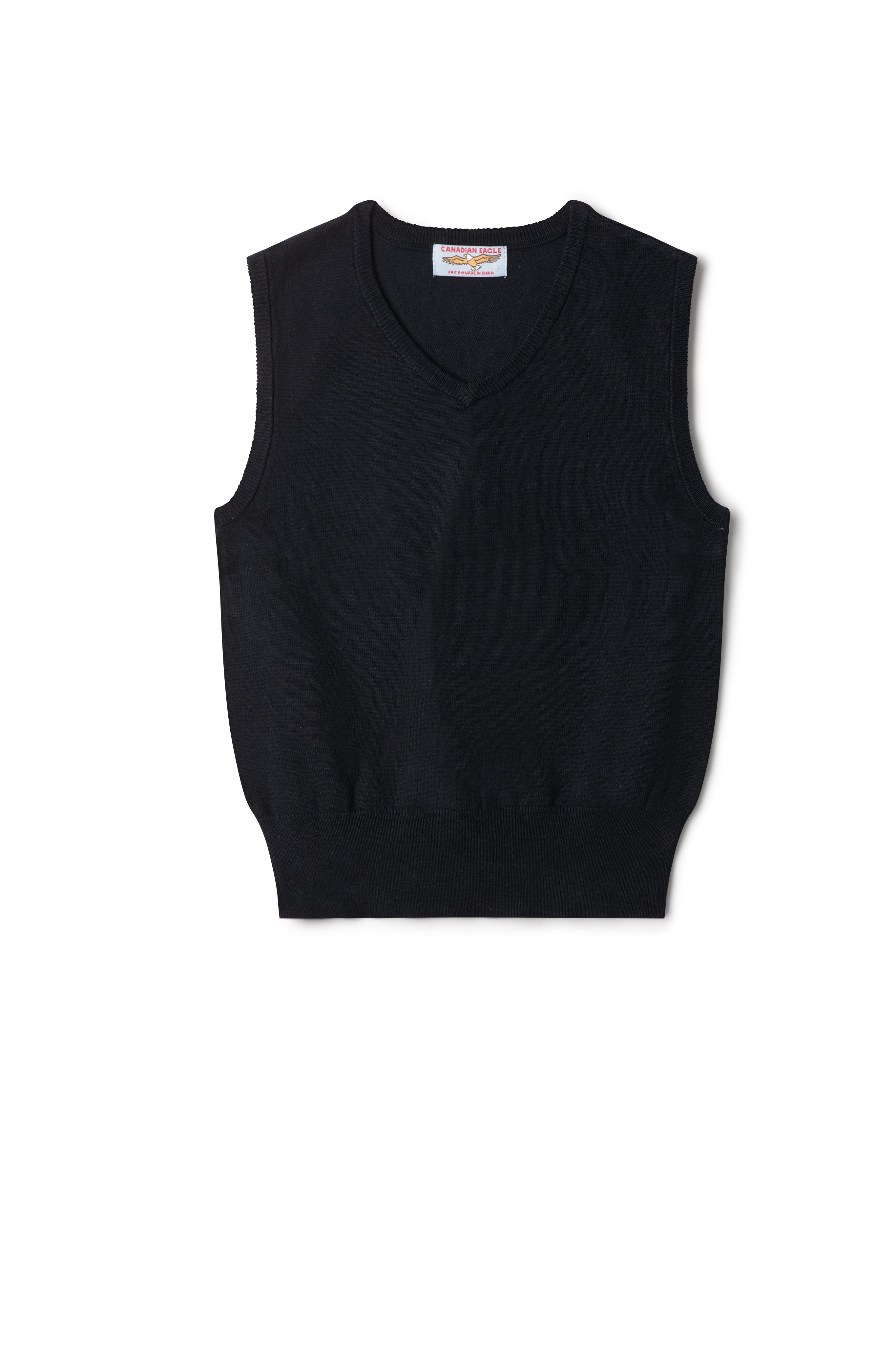 Basic Knit Vest in Dark Navy by Canadian Eagle
