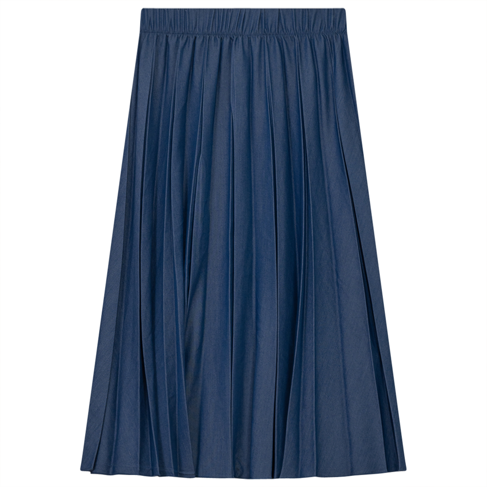Pleated Skirt in Denim by Ginger