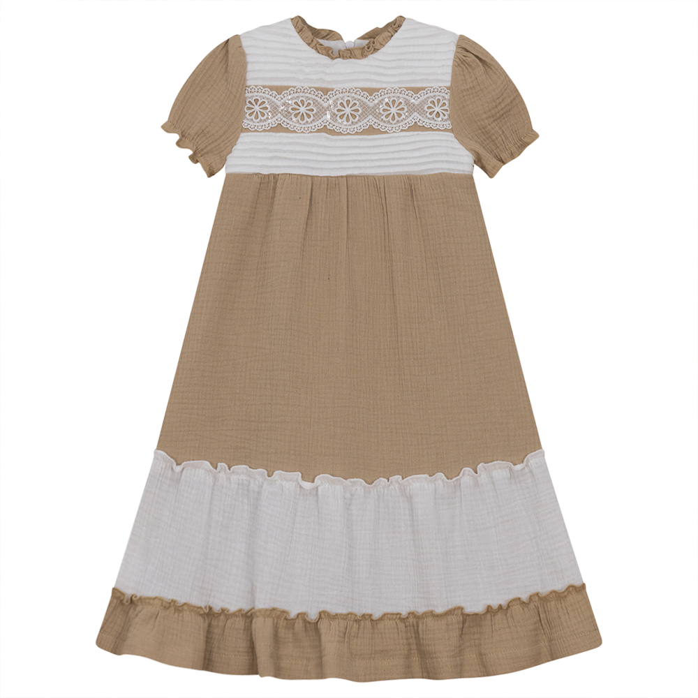 Dress with Contrast Rib in Beige White by Seal
