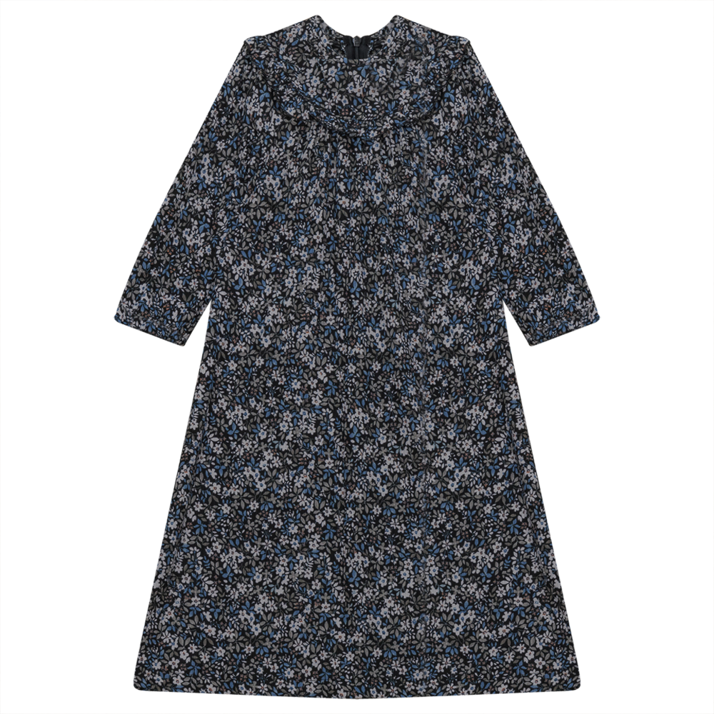 Floral Print Dress with Ruffles in Blue Floral by Seal