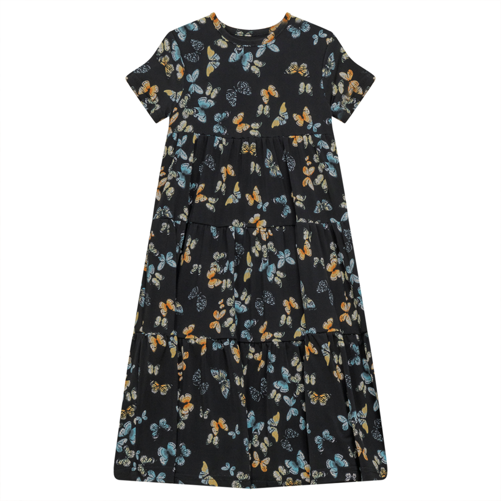 Three Layered Butterfly Print Dress in Butterflys Print by Neuf 9