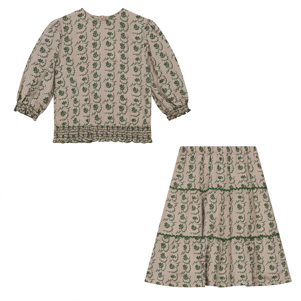 2 Pc Girls Top and Dress in Navy Floral by Hopscotch