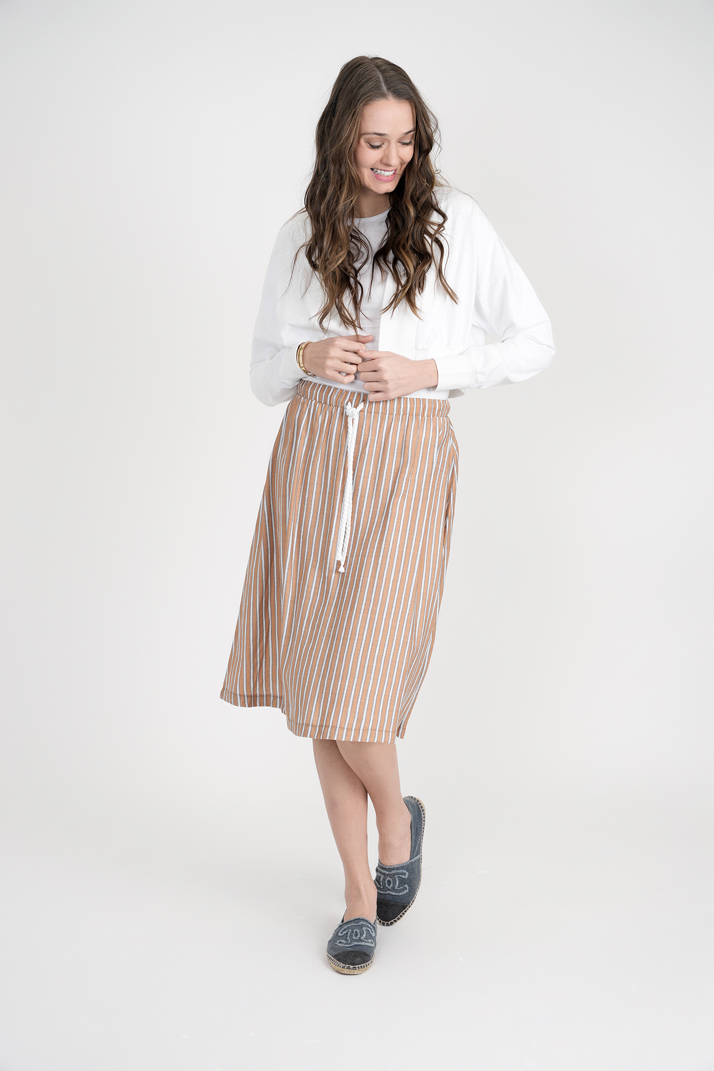 Striped Skirt With Pull through in by Ginger