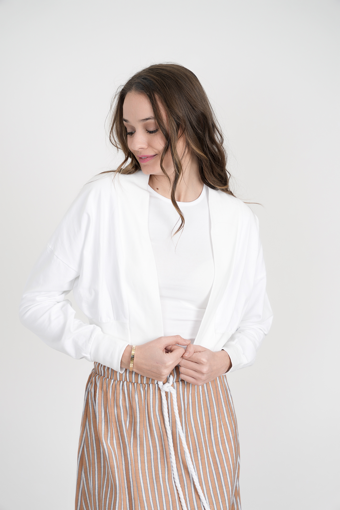 Striped Skirt With Pull through in by Ginger