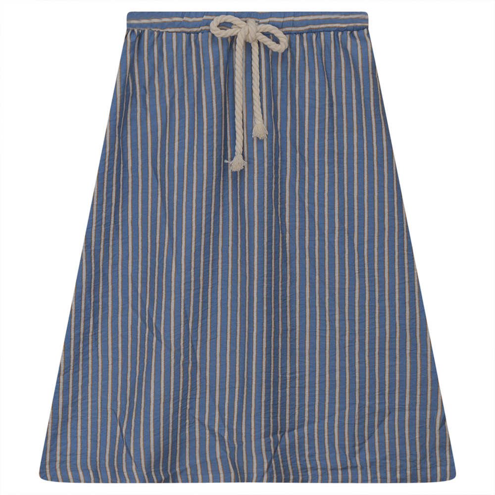 Striped Skirt With Pull through in Light Blue by Ginger