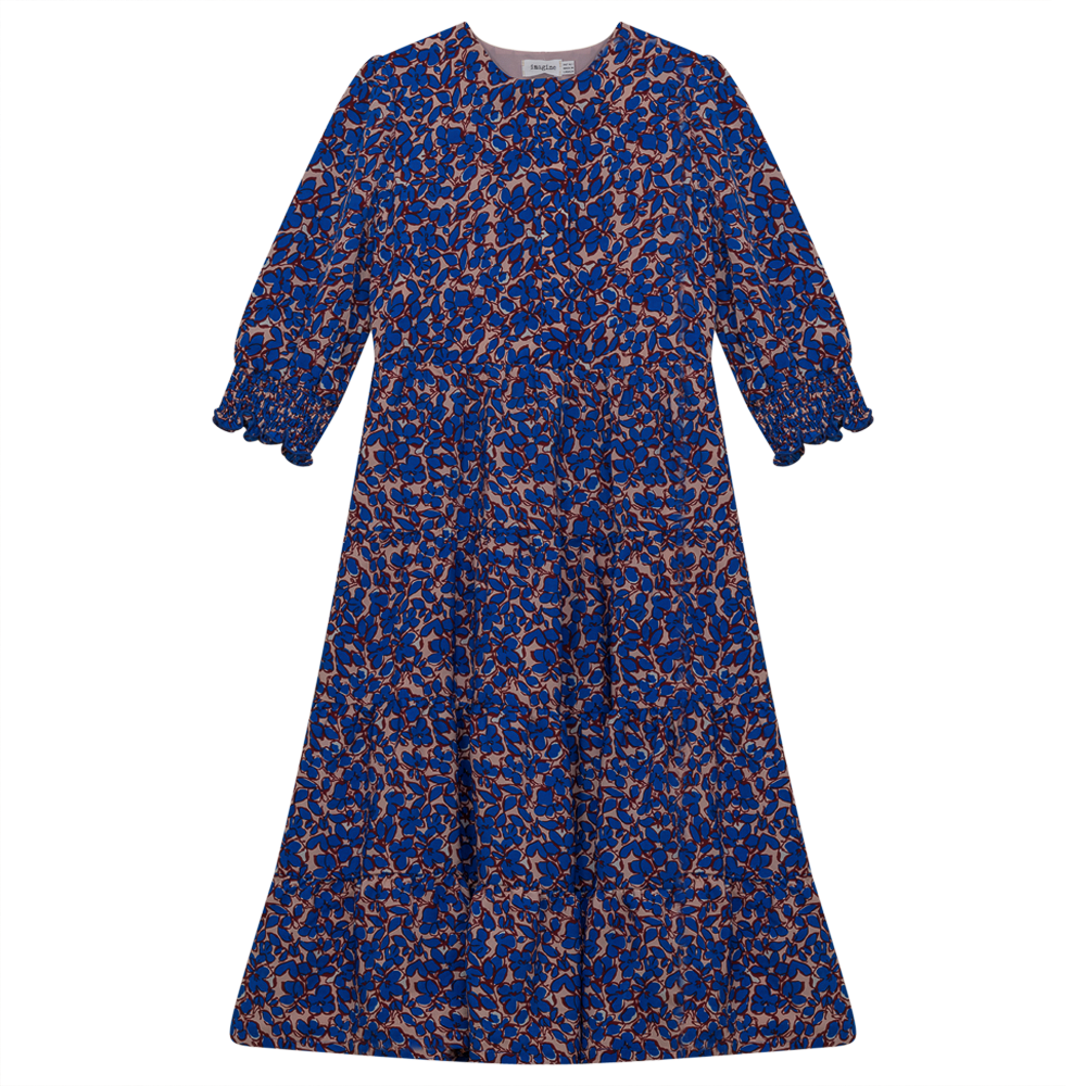 Tiered Dress in Blue Print by Imagine