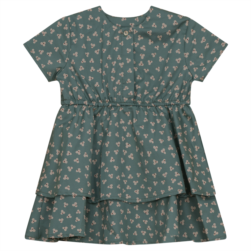Tiered Dress in Green Print by Slice